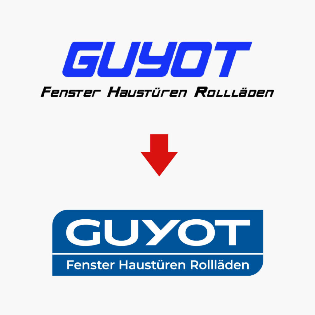 Logo Redesign Handwerksbetrieb Guyot Fenster, Türen, Rollläden