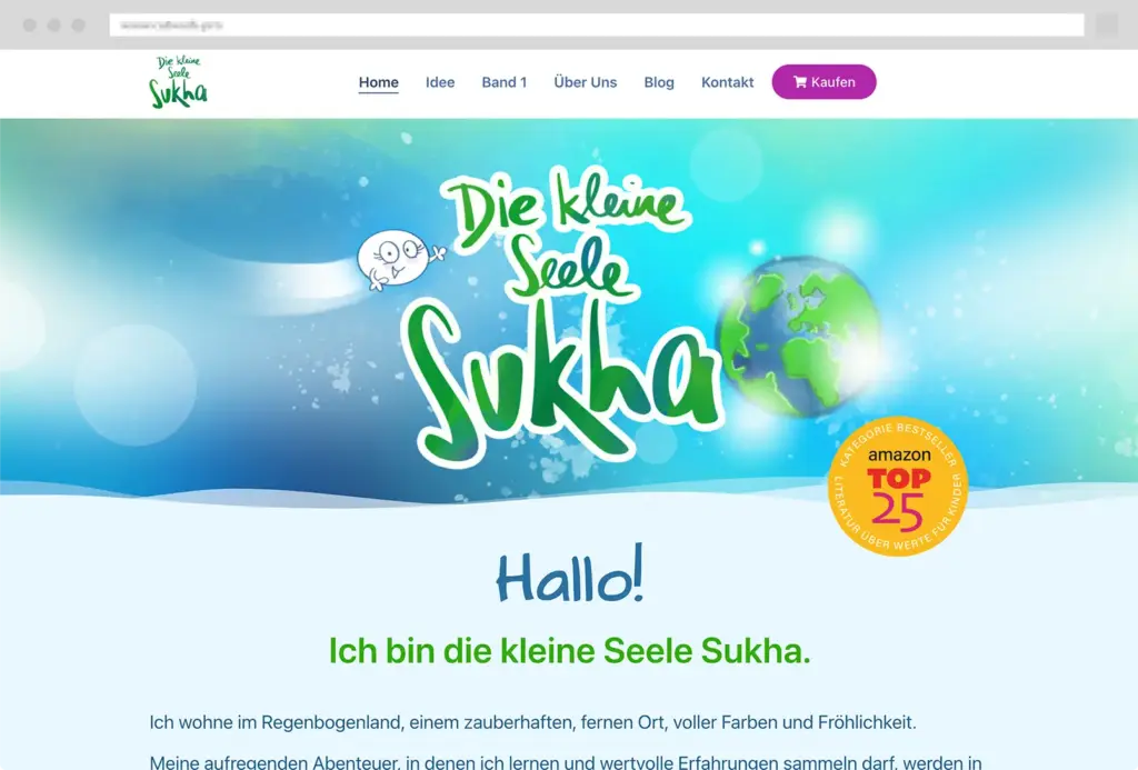 website die kleine seele sukha, homepage