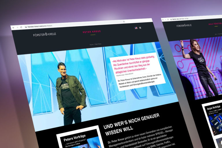 Web-Design für die Speaker und Autoren Förster & Kreuz