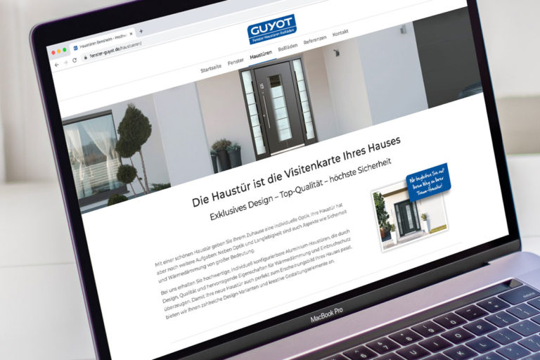 Webseite für GUYOt Fenster Haustüren Rollläden